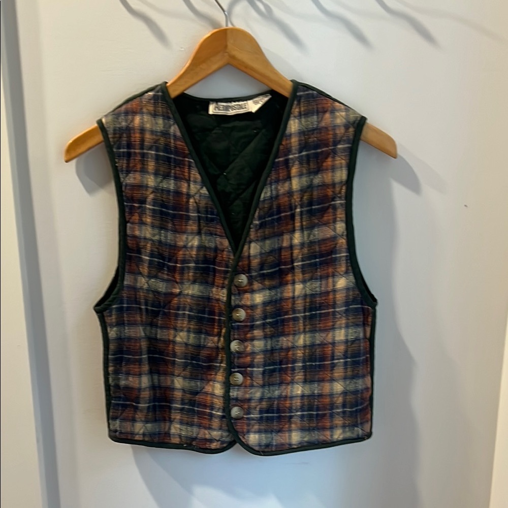 Vintage Aeropostale Plaid Button-Up Vest